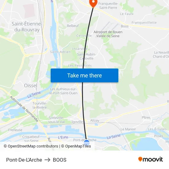 Pont-De-L'Arche to BOOS map