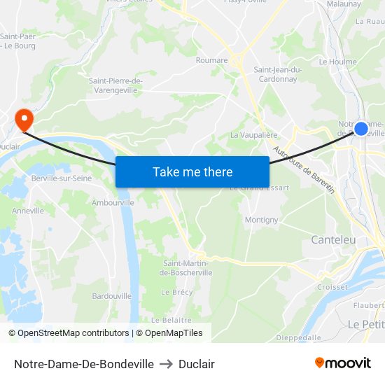 Notre-Dame-De-Bondeville to Duclair map