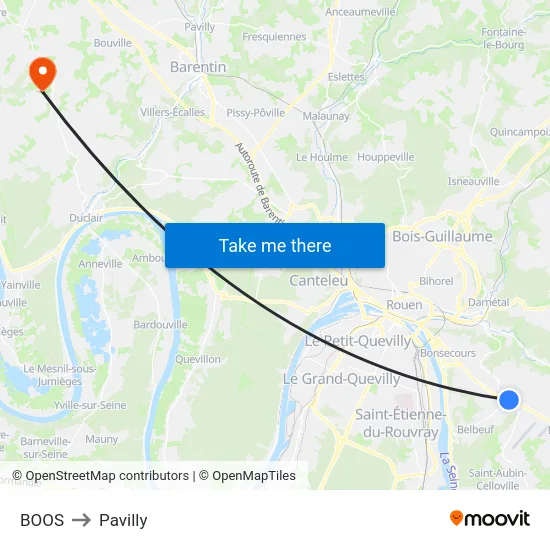 BOOS to Pavilly map