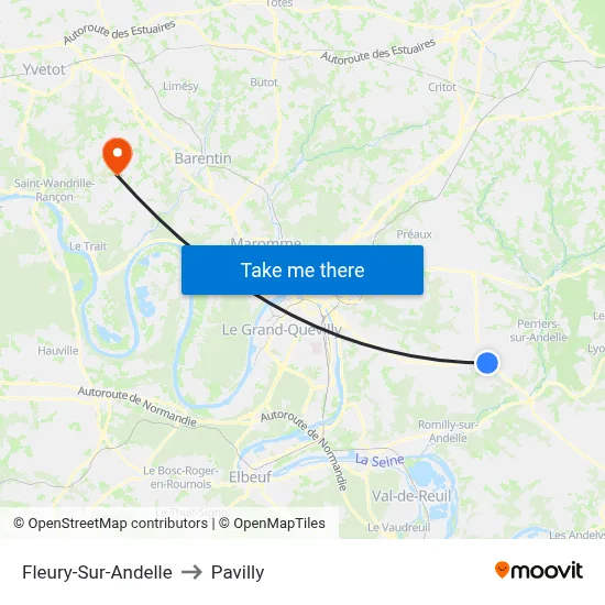Fleury-Sur-Andelle to Pavilly map