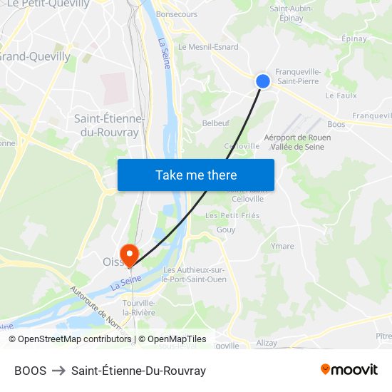 BOOS to Saint-Étienne-Du-Rouvray map