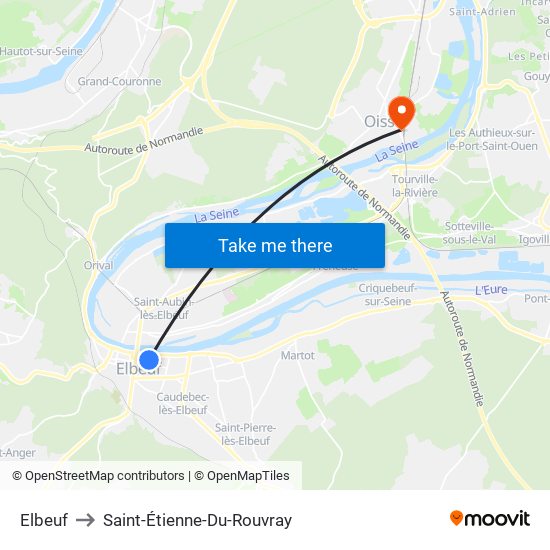 Elbeuf to Saint-Étienne-Du-Rouvray map