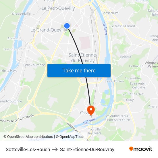 Sotteville-Lès-Rouen to Saint-Étienne-Du-Rouvray map