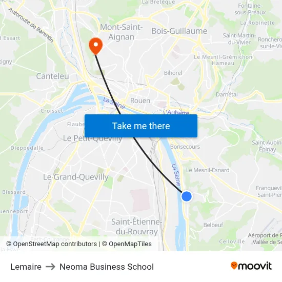 Lemaire to Neoma Business School map