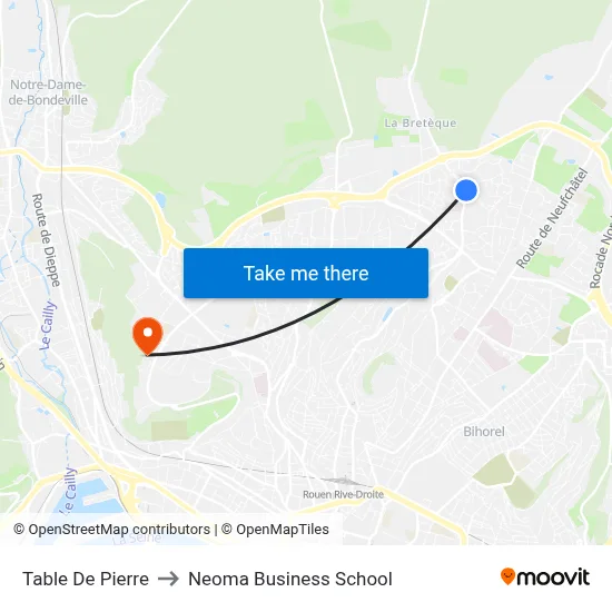 Table De Pierre to Neoma Business School map
