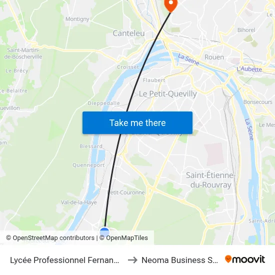 Lycée Professionnel Fernand Léger to Neoma Business School map