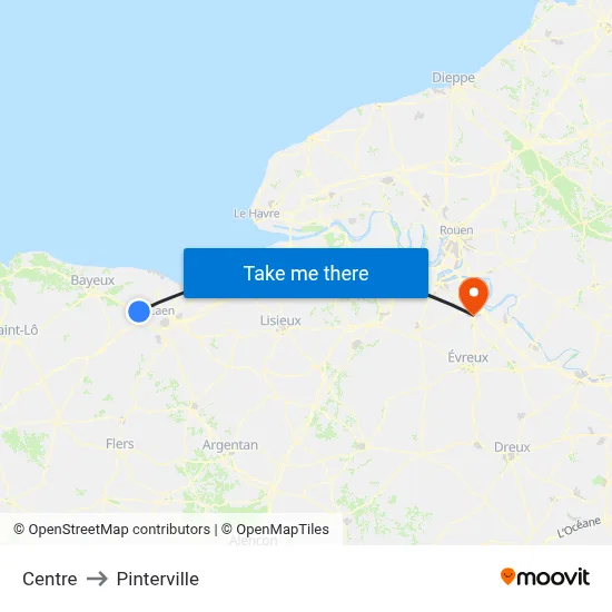 Centre to Pinterville map