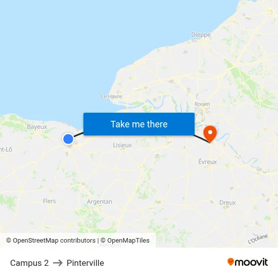 Campus 2 to Pinterville map