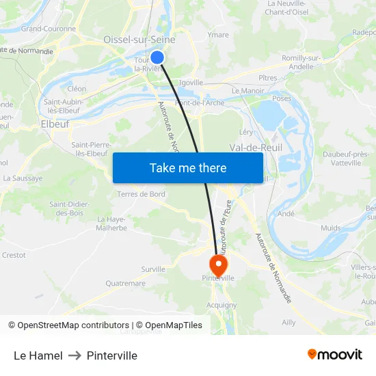 Le Hamel to Pinterville map