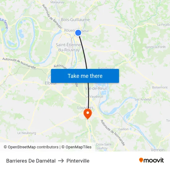 Barrieres De Darnétal to Pinterville map