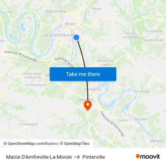 Mairie D'Amfreville-La-Mivoie to Pinterville map