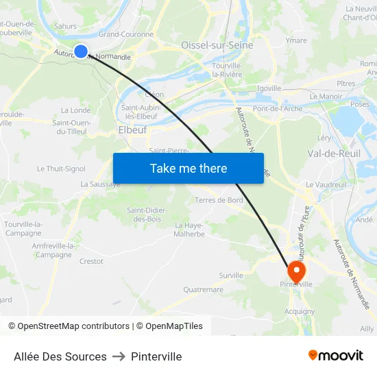Allée Des Sources to Pinterville map