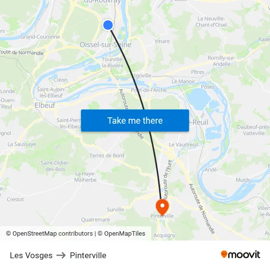 Les Vosges to Pinterville map