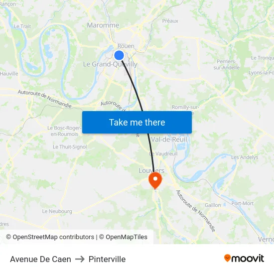 Avenue De Caen to Pinterville map