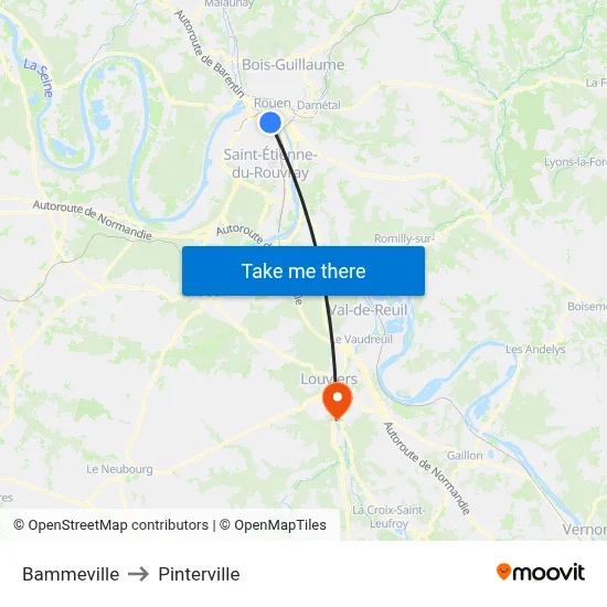 Bammeville to Pinterville map