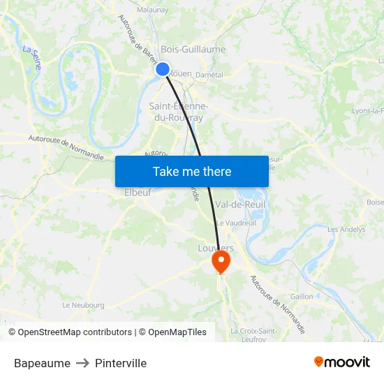 Bapeaume to Pinterville map