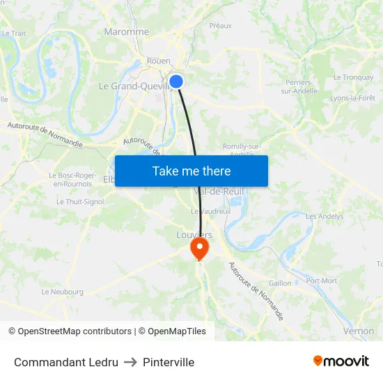 Commandant Ledru to Pinterville map