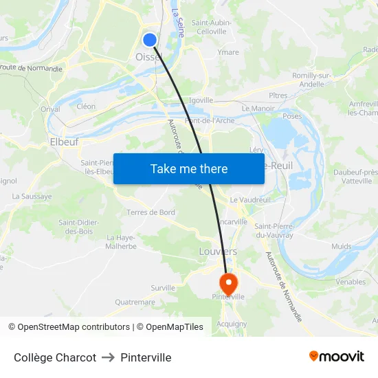 Collège Charcot to Pinterville map