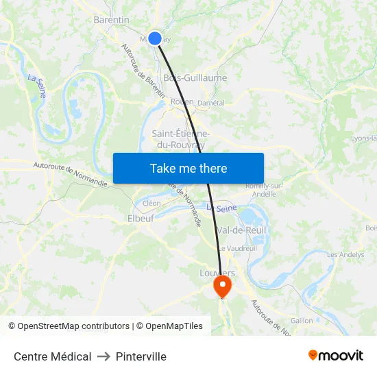 Centre Médical to Pinterville map
