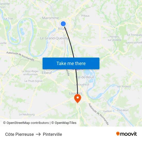 Côte Pierreuse to Pinterville map