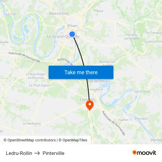 Ledru-Rollin to Pinterville map