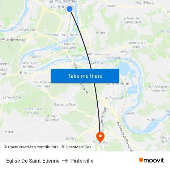 Église De Saint-Etienne to Pinterville map