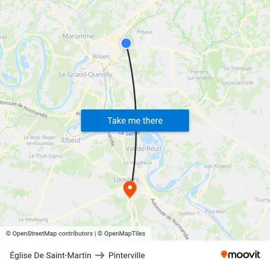 Église De Saint-Martin to Pinterville map