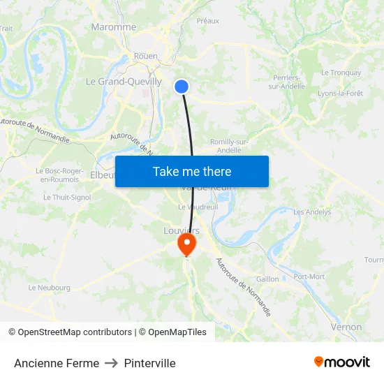 Ancienne Ferme to Pinterville map