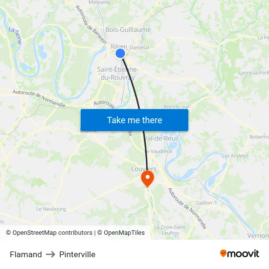 Flamand to Pinterville map