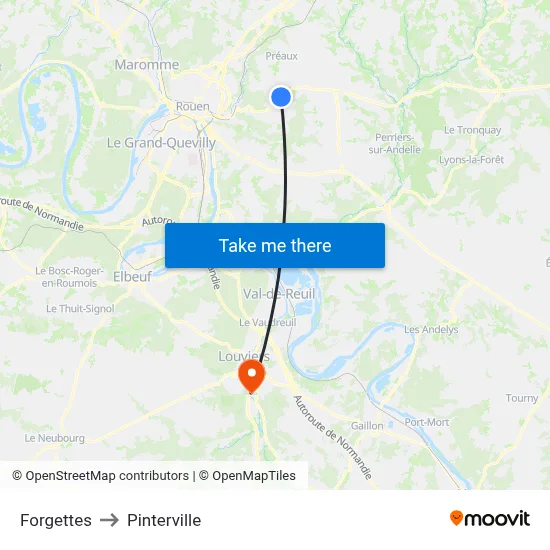 Forgettes to Pinterville map
