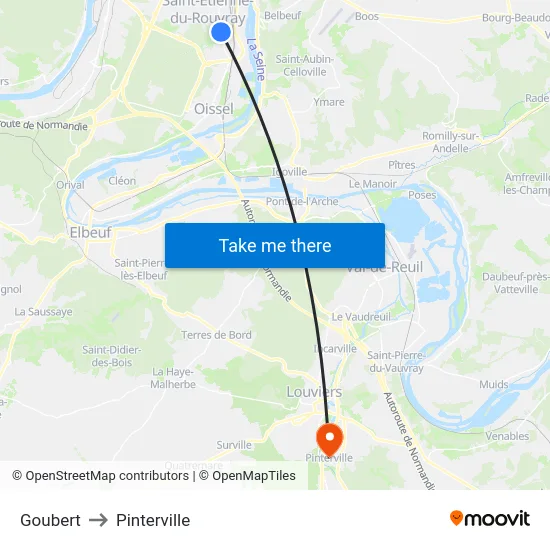 Goubert to Pinterville map