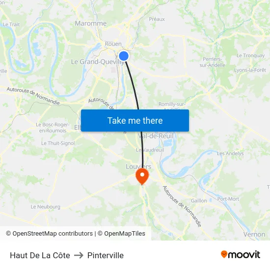 Haut De La Côte to Pinterville map