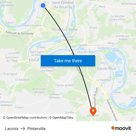 Lacroix to Pinterville map