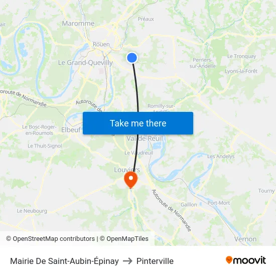 Mairie De Saint-Aubin-Épinay to Pinterville map