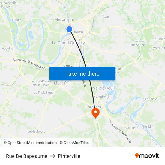 Rue De Bapeaume to Pinterville map
