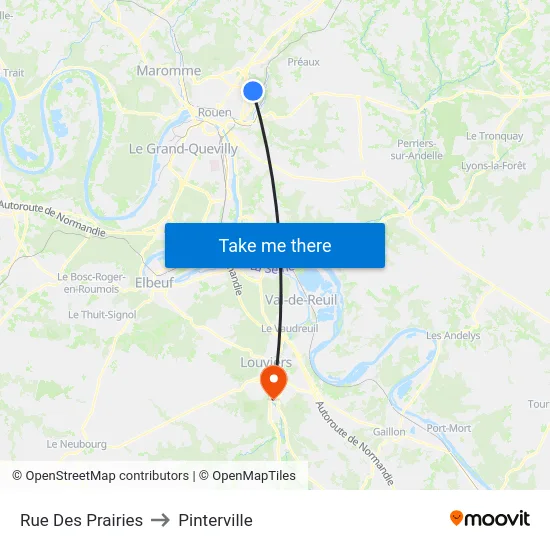 Rue Des Prairies to Pinterville map