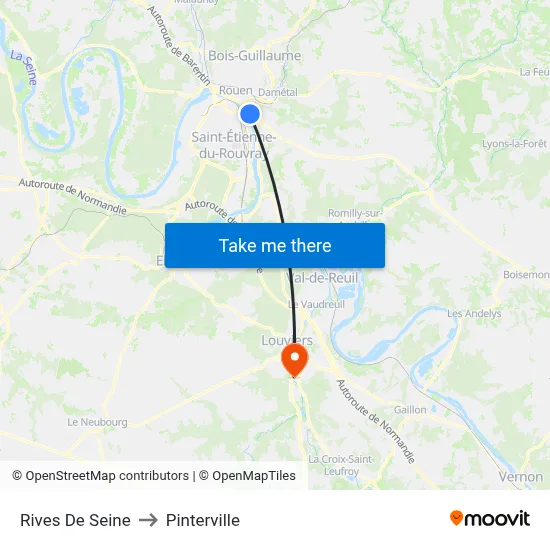 Rives De Seine to Pinterville map