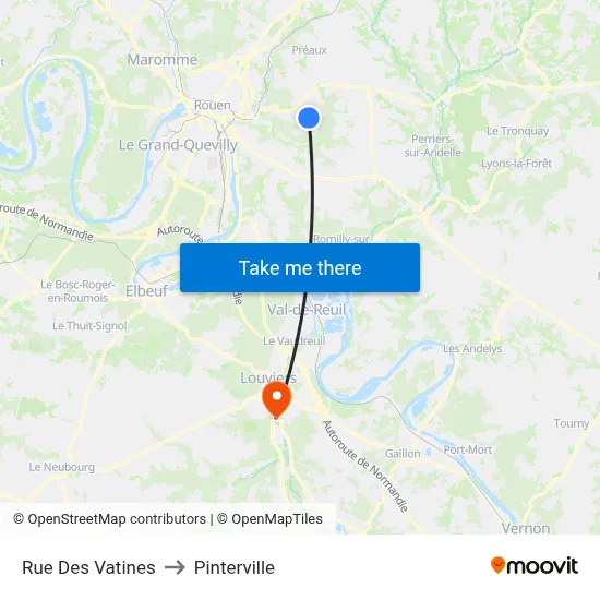 Rue Des Vatines to Pinterville map