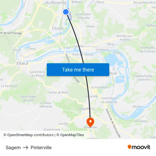 Sagem to Pinterville map
