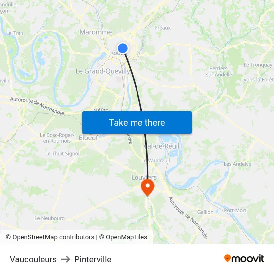 Vaucouleurs to Pinterville map