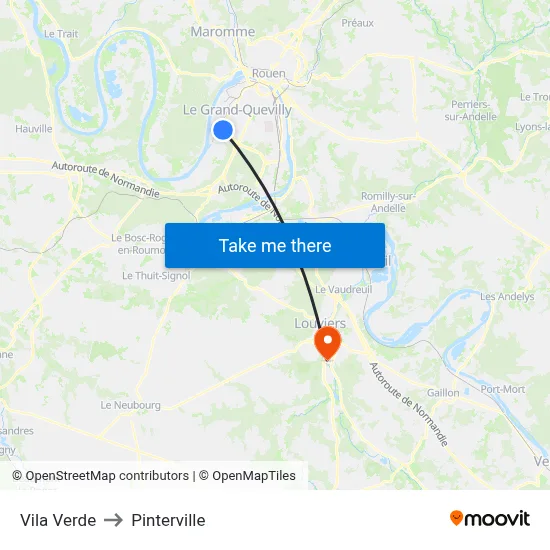 Vila Verde to Pinterville map