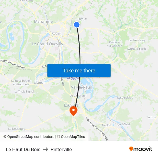 Le Haut Du Bois to Pinterville map
