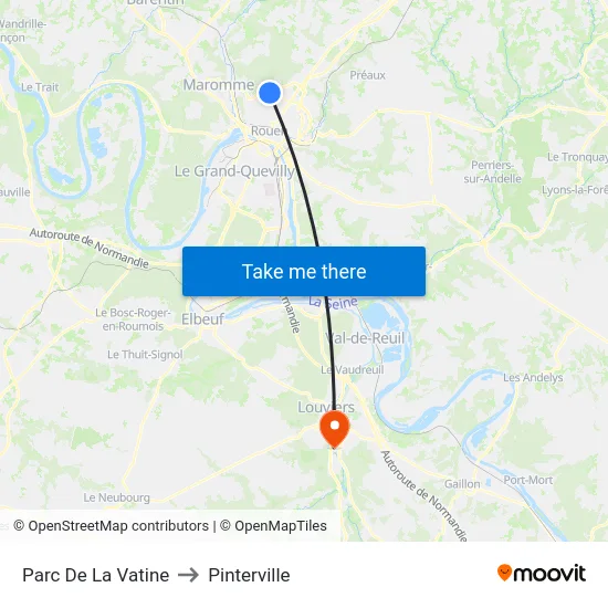 Parc De La Vatine to Pinterville map
