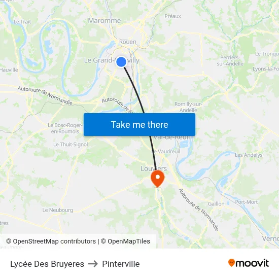 Lycée Des Bruyeres to Pinterville map