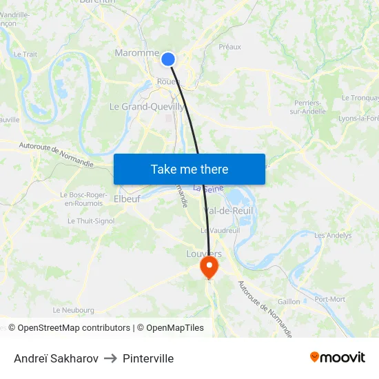 Andreï Sakharov to Pinterville map