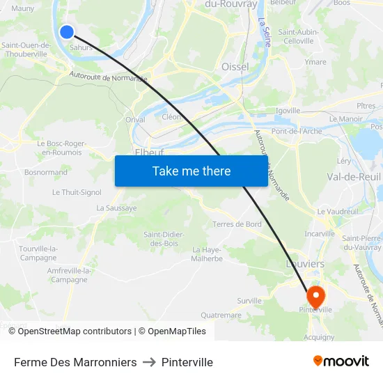Ferme Des Marronniers to Pinterville map