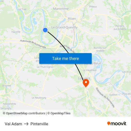Val Adam to Pinterville map