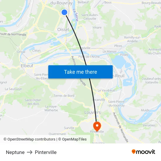 Neptune to Pinterville map