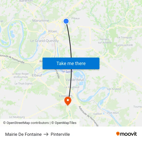 Mairie De Fontaine to Pinterville map