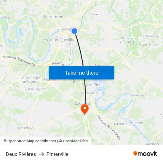 Deux Rivières to Pinterville map